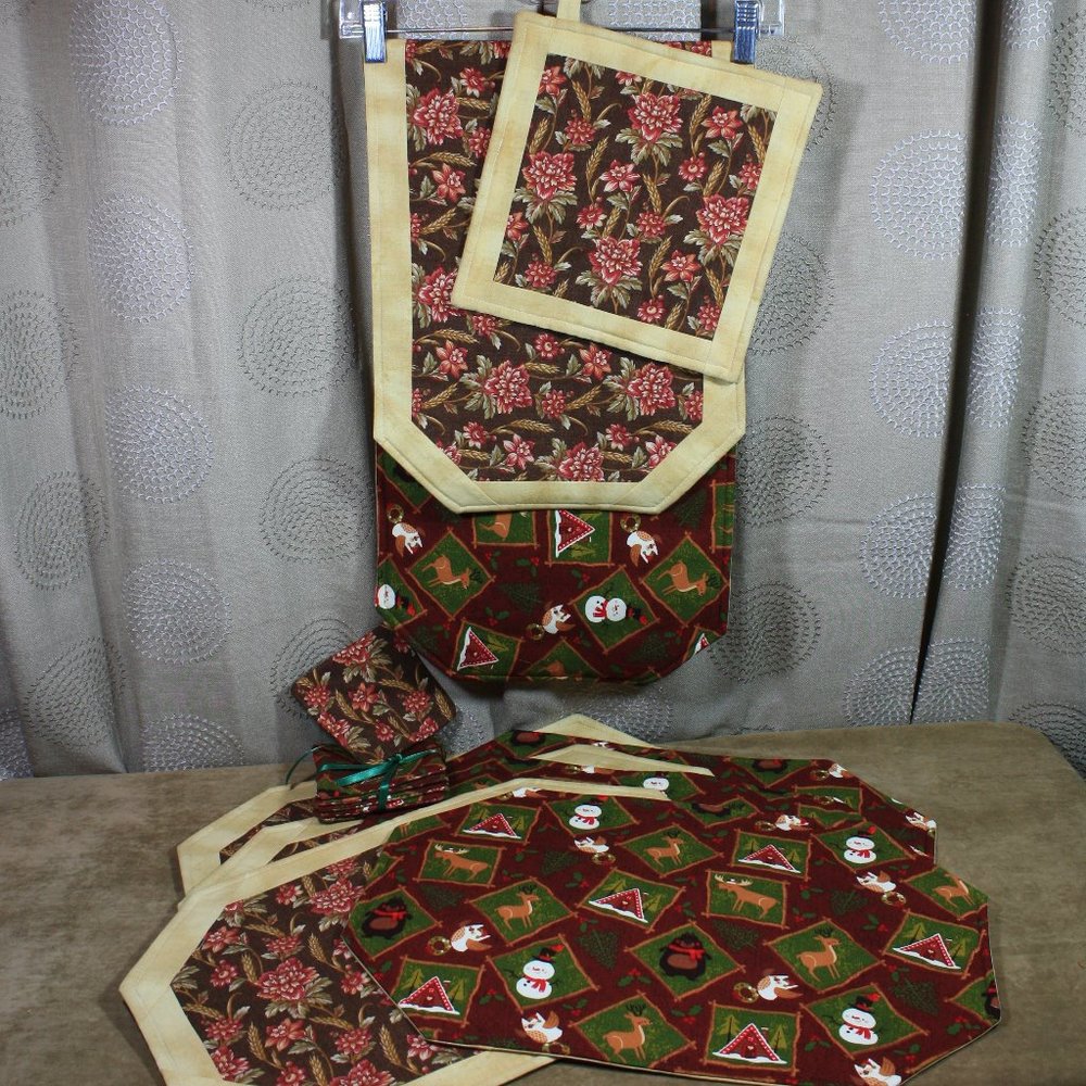 Hand-Crafted Table Linen Reversible Fall/Christmas